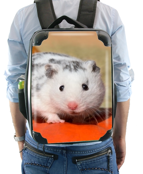  White Dalmatian Hamster with black spots  voor Rugzak