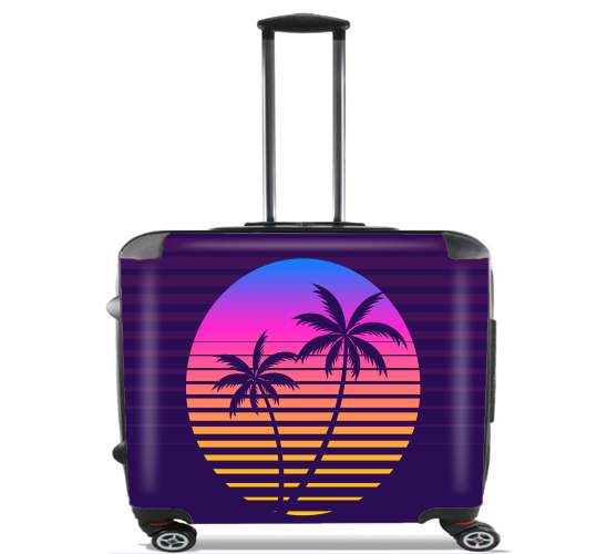  Classic retro 80s style tropical sunset voor Pilotenkoffer