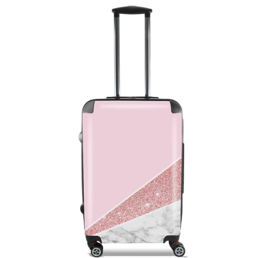  Initiale Marble and Glitter Pink voor Handbagage koffers
