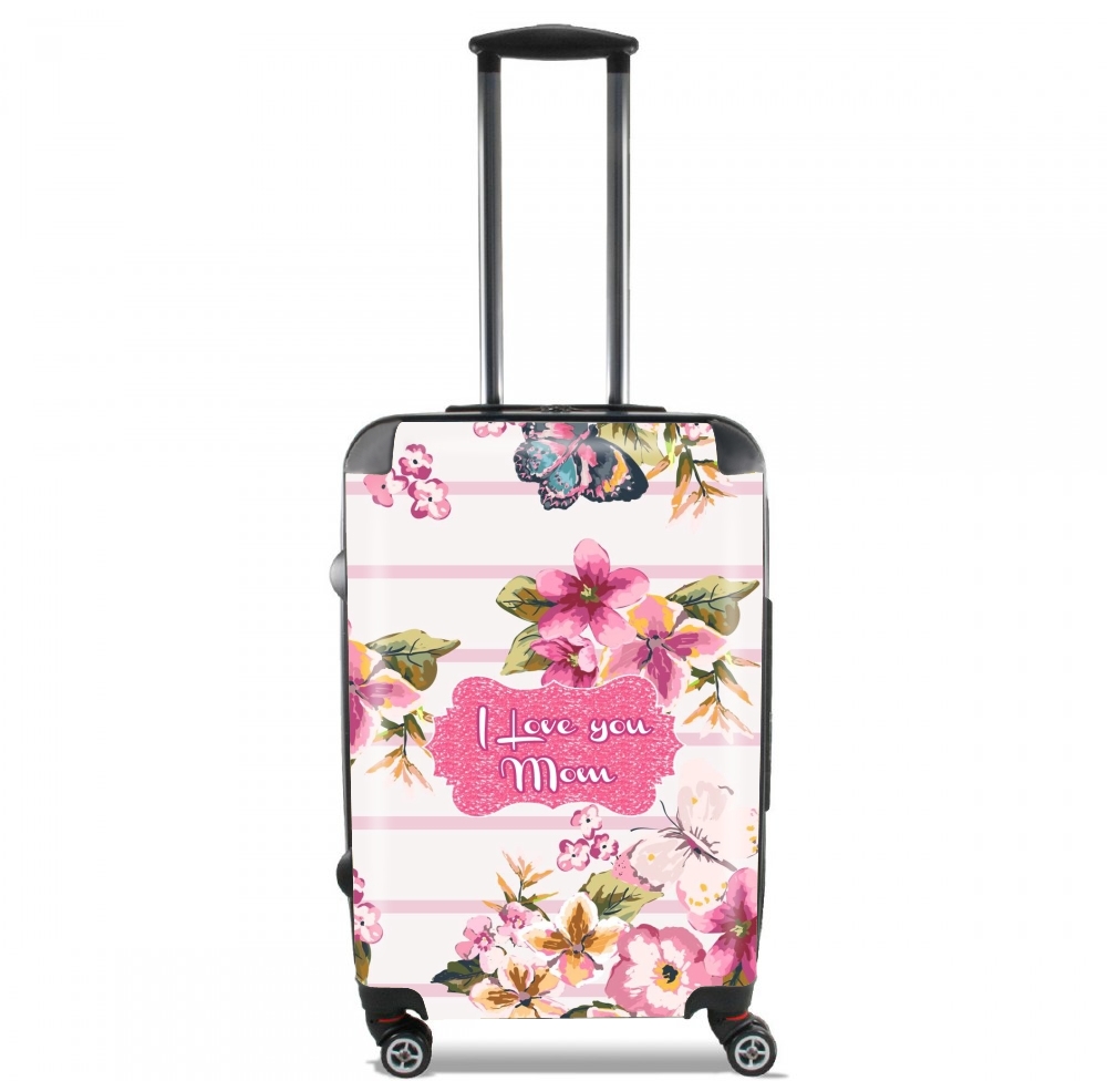  Pink floral Marinière - Love You Mom voor Handbagage koffers