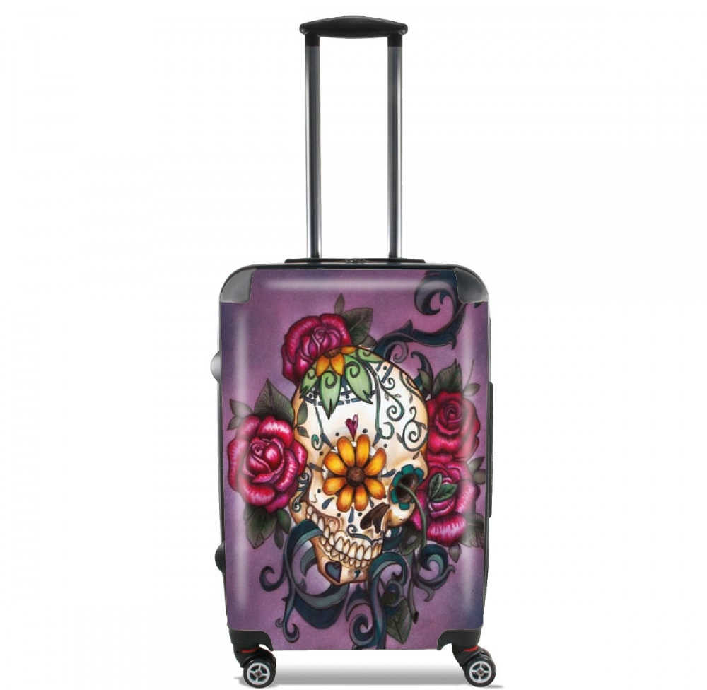  Skull Flowers Purple voor Handbagage koffers