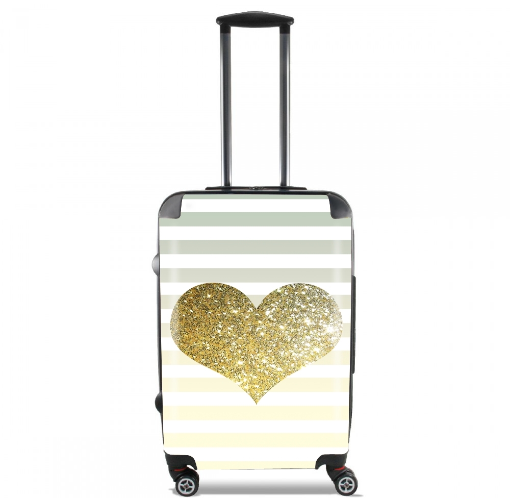  Sunny Gold Glitter Heart voor Handbagage koffers